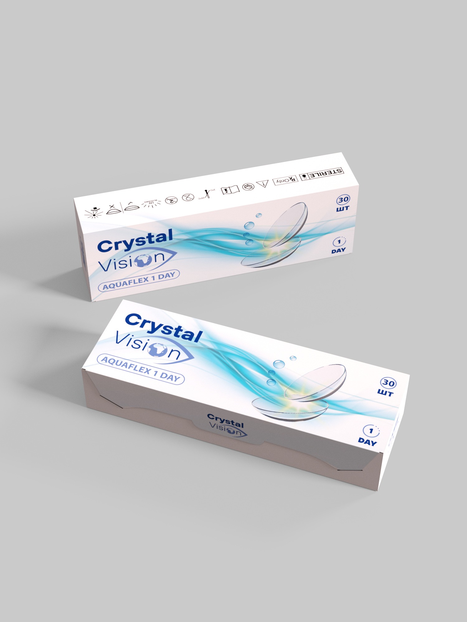 Контактные линзы Crystal Vision AquaFlex 1 Day 30 шт.